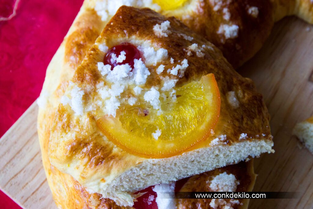 Porción de roscón de Reyes